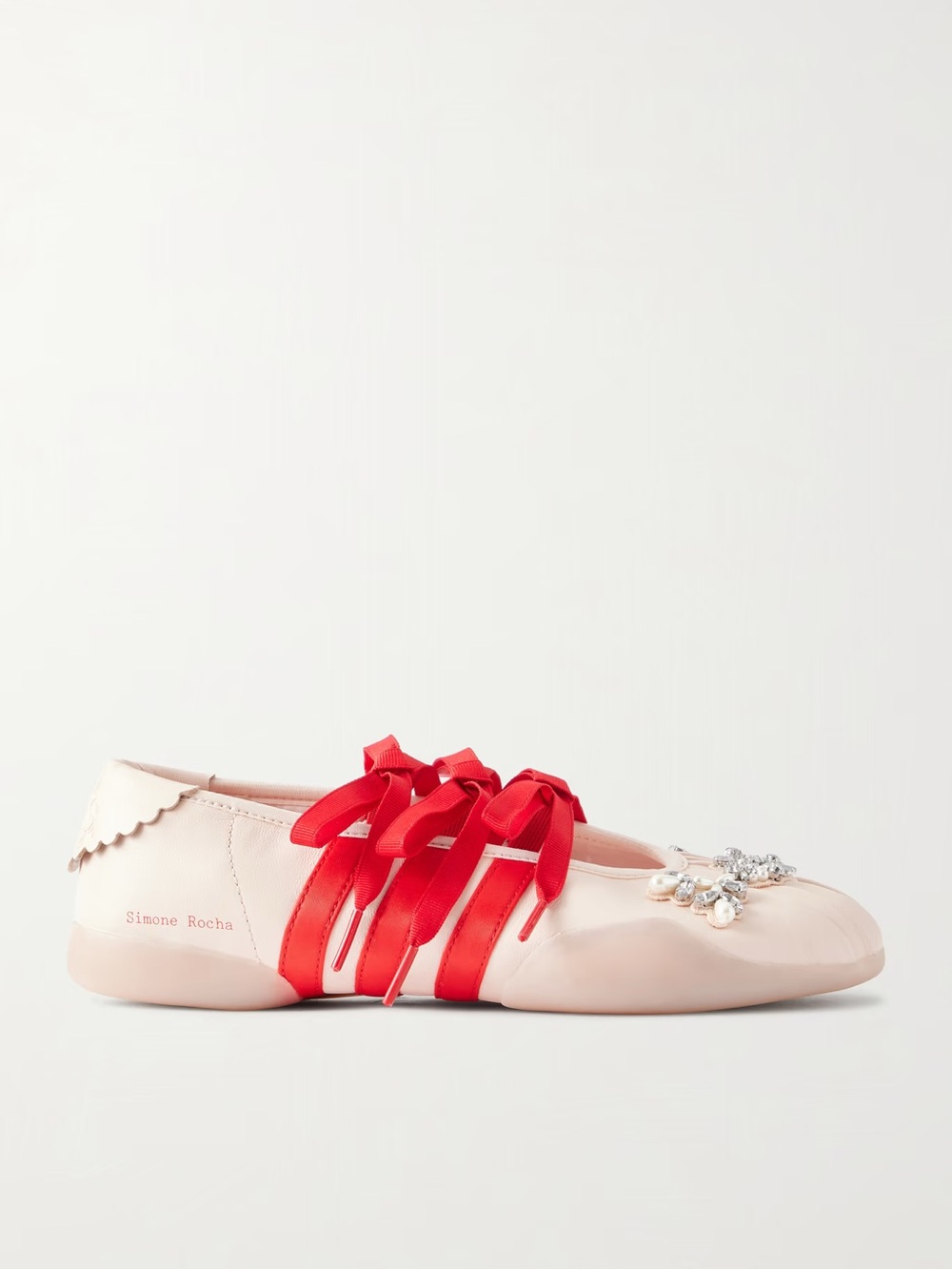 adidas Originals Taekwondo Ballerina embellished pleated leather flats